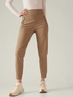 Athleta Trekkie North High Rise Joggers Hiking Pants Camel Tan 12T 12 Tall